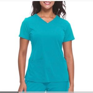 Healing Hands Teal Scrub Set L top M bottom